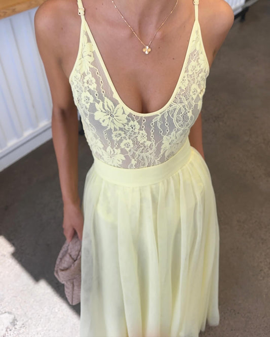 Zimmerman Lemonchello set (Tulle skirt & lace bodysuit)