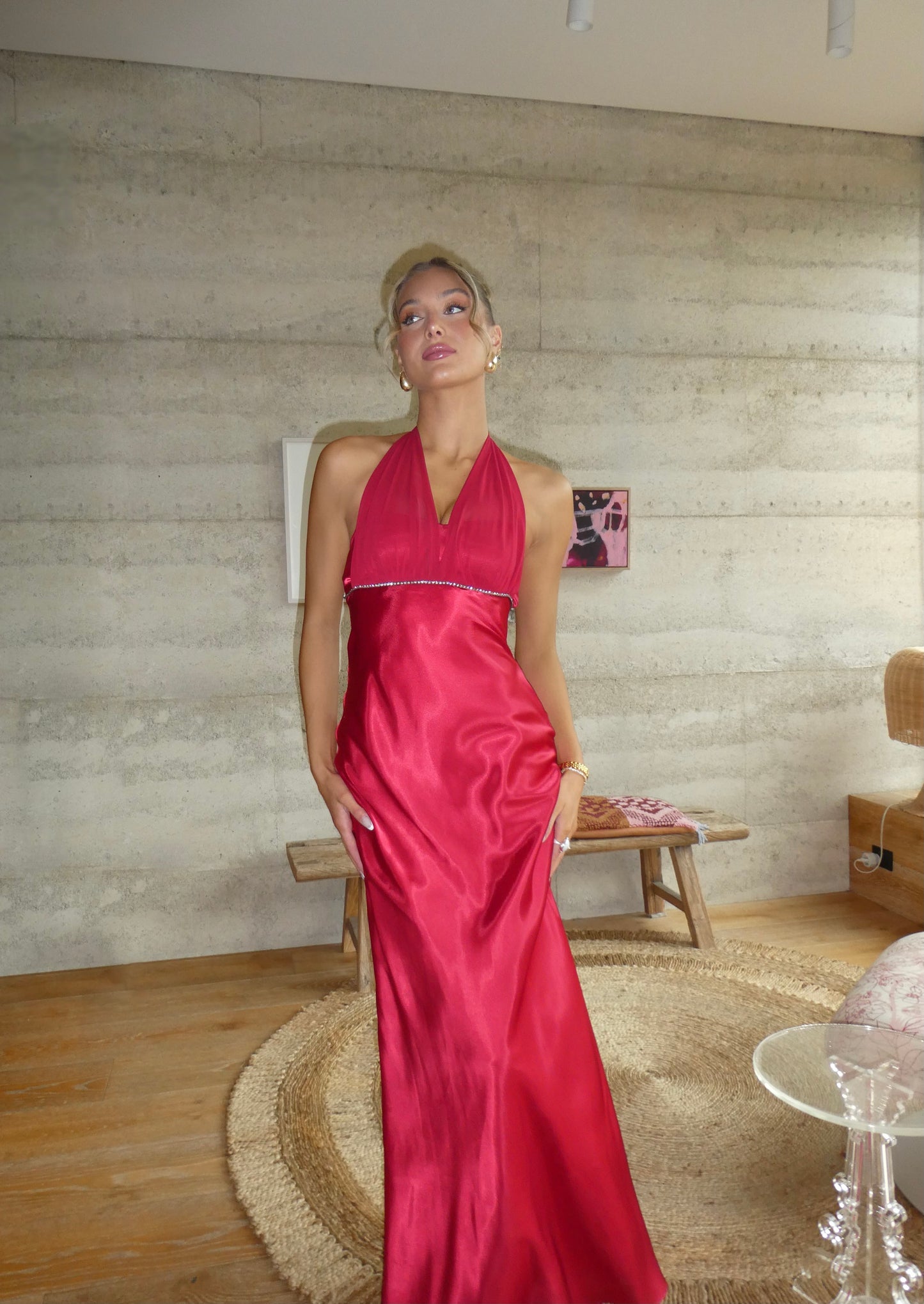 Vintage Red Slip Gown