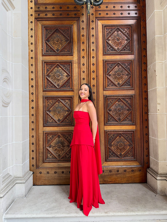 Monaco Red with Scarf