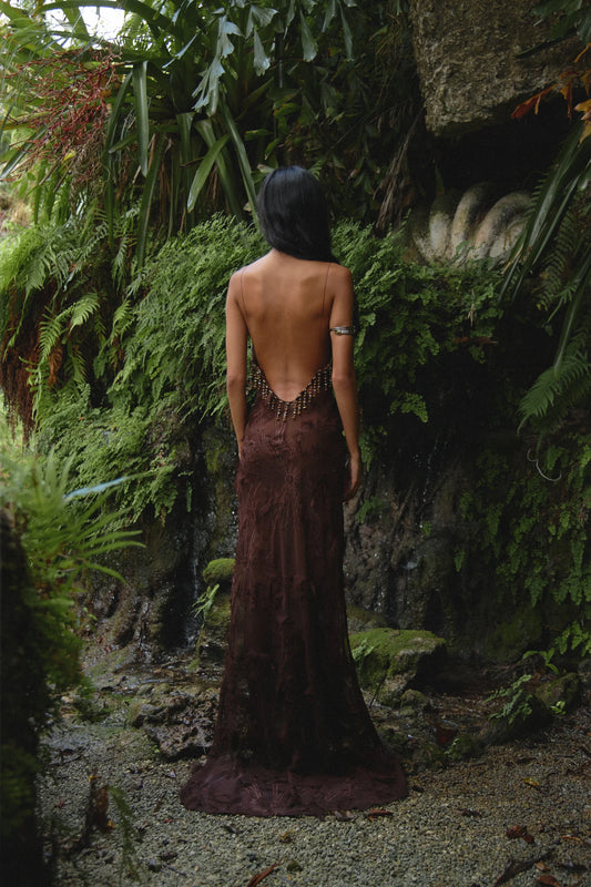 Mirror Palais - Feather Bias Dress in Soil