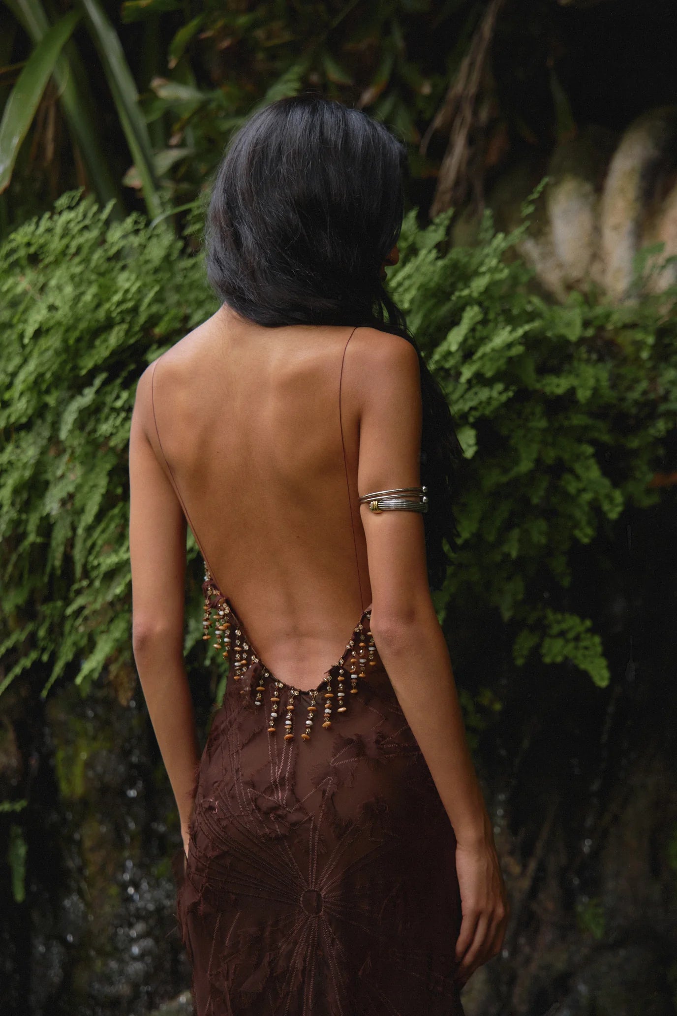 Mirror Palais - Feather Bias Dress in Soil