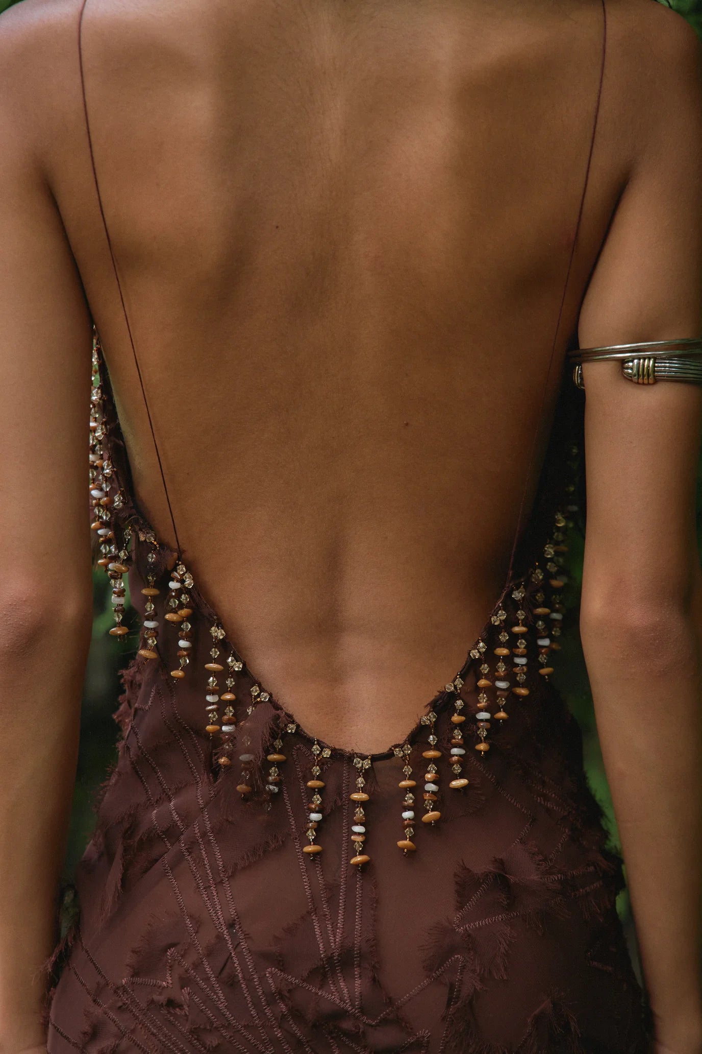 Mirror Palais - Feather Bias Dress in Soil